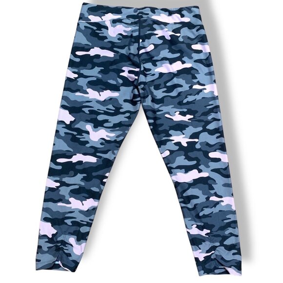 Calvin Klein Performance Leggings Lot of 2 Camouflage Pink Blue Gray Wicking LG - Picture 12 of 16